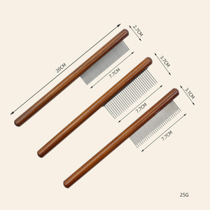 Peine profesional de acero inoxidable para peluquería canina y felina, peine de cola de rata con dientes de aguja para separar el pelo, peine para recortar el pelo de perros y gatos. - Product Image 2