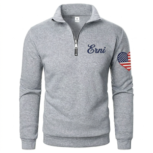 เสื้อฮู้ดแบบซิปครึ่งตัว คอตั้ง ทรงโอเวอร์ไซส์ ผ้าฟลีซ สไตล์ลำลอง เทรนด์ฮิต ปี 2026 สำหรับผู้ชายและผู้หญิง - Product Image 1