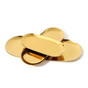 Plateau de présentation de bijoux en acier inoxydable écologique avec logo personnalisé, or rose, argent, noir, lavable au lave-vaisselle, pour utilisation en magasin de détail - Product Image 4