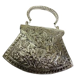 Exclusive Handmade Designer Silver Brass Ladies <b>Clutch</b> Bag Women's <b>Wedding</b> Evening <b>Clutch</b> - Product Image 1