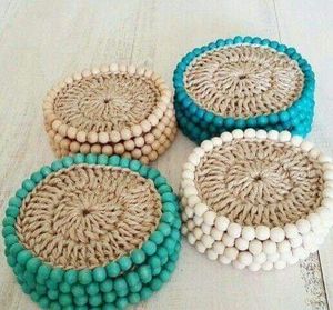 Artisan Hand Wicker Coaster For Home Hotel Restaurant Trendy Cane Dinning Coffee <b>Table</b> Mat For Tabletop decorative Accessory - Product Image 5