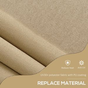 Tenda da Sole Manuale Retrattile 3x1,2m Beige per Patio, Resistente ai Raggi UV, con Bracci Pieghevoli, Installazione Senza Viti per Finestre, Porte e Terrazze - Product Image 6