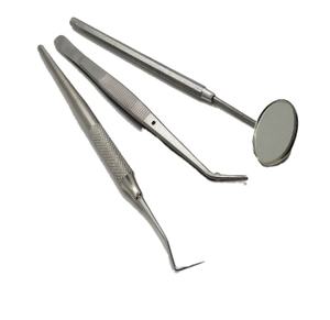 Kit d'outils dentaires en acier inoxydable 5 pièces avec poignée ergonomique, grattoir à tartre, détartreur, miroir buccal, manuel, certifié CE classe I - Product Image 1