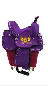 Selle Western Artisanale pour Enfants en Cuir Naturel Souple, Quincaillerie SUS304, Qualité Supérieure, Durable, Personnalisable, pour Concours Équestres et Course de Barils, en Bois - Product Image 4