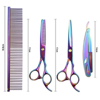 Kit de ciseaux de coiffure et de ciseaux à effiler en acier inoxydable pour barbier, avec étui zippé