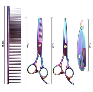 Kit de ciseaux de coiffure et de ciseaux à effiler en acier inoxydable pour barbier, avec étui zippé - Product Image 6