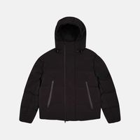 Jaket Puffer Pria Custom Laris XL Hangat Bernapas Tahan Angin Ritsleting Tenun Musim Dingin Aksen Patchwork Depan