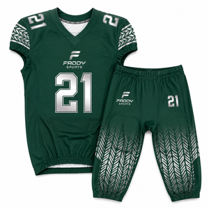 Custom Sublimation American Football Uniform Professional Team Wear Breathable Youth Adult Football Jersey and Pants Set Gear - Product Image 1
