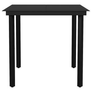 Juego de Comedor Mediano de Acero con Recubrimiento en Polvo Negro y Vidrio, con Muebles de Jardín de Cuerda de Algodón - Product Image 6