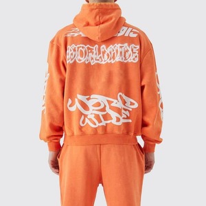 Conjunto Deportivo de Algodón Oversize Personalizado al por Mayor con Estampado Serigrafiado, Lavado Ácido, Estilo Vintage, de Alta Calidad, Estilo Urbano - Product Image 4