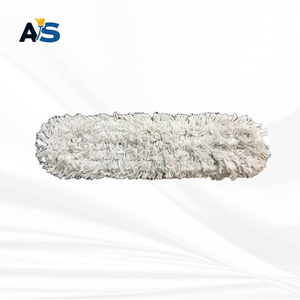 A&S Durable 5x24 Balai à poussière blanc en coton à extrémités coupées, support en polyester, manche en aluminium, essoreur automatique pour sols multiples - Product Image 2