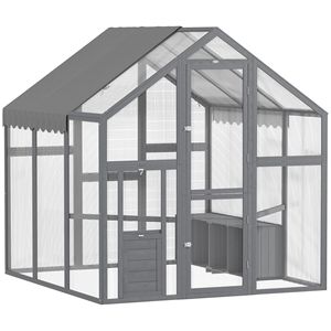 Grande Recinto per Polli in Legno 5.5FT X 6FT X 6FT con Copertura Impermeabile Anti-UV per 6-8 Polli, per Cortili e Allevamenti - Product Image 1