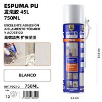 Espuma de Poliuretano Turbo de 750 ml, Material de Aislamiento Térmico con Insonorización R4.0, 48.0 de Ancho, Forma Rectangular