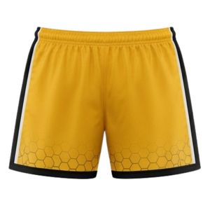 Pantalones Cortos de Lacrosse Unisex Amarillos y Negros, de Poliéster, Ajuste Atlético, Ropa Deportiva, Uniforme de Equipo, Ropa de Entrenamiento y Rendimiento - Product Image 2
