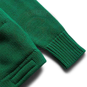 Cárdigan de punto con cuello en V verde para fraternidad, bordado de letras griegas, aplique de acrílico con la letra H, suéter de manga larga para hombre, estilo universitario. - Product Image 6