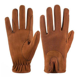 Men's Genuine Leather Riding Gloves Solid Color Regular Fit <b>Equestrian</b> Accessories 2026 - Product Image 1