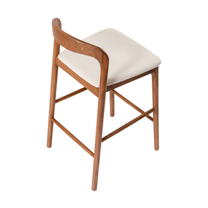 Wooden <strong>Bar</strong> <strong>Stools</strong> Counter Height <strong>Stool</strong> Barstools <strong>Bar</strong> Chairs Fabric Upholstered With Curved Backrest Footrest For Kitchen Island - Product Image 2