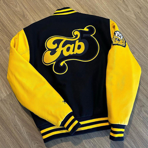 Custom Top Quality Mens Varsity <b>Jacket</b> Cotton <b>Fleece</b> Bomber Letterman College <b>Jacket</b> Men Varsity <b>Jacket</b> - Product Image 2