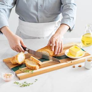 Planche à découper ronde en bois et résine époxy, design nouveau, faite à la main, épaisseur 1,5 cm, passe au lave-vaisselle, pour hôtel et restaurant - Product Image 5