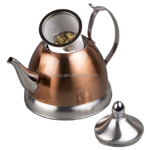 Nobili-<b>Tea</b> 1.0 Qt. Stainless Steel <b>Tea</b> <b>Kettle</b> <b>Tea</b> Pot Teapot Water <b>Kettle</b> Camp <b>Kettle</b> with Infuser Basket in Copper Color - Product Image 3