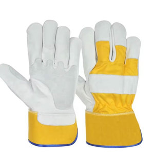 <b>Mens</b> Truck Cow Hide Cowhide Garden Construction PPE Gloves White Split Leather Industrial Safety Labor <b>Working</b> Gloves <b>for</b> Driver - Product Image 1