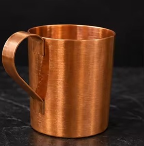 Copper <b>Mug</b> With Brass Handle Vintage Design <b>Double</b> <b>Wall</b> Drinkware For Home Use - Product Image 5