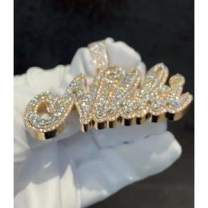Collar con colgante de lujo "Nikki" con diamantes de moissanita, estilo hip hop, regalo para ella. - Product Image 2