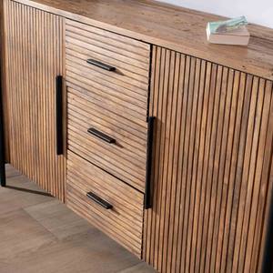 Aparador Vandana Crystal Nature de 200 cm con puertas y cajones en madera exótica Troms - Product Image 6