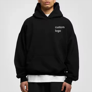 Sudadera con Capucha Personalizada OEM de Lujo, Estilo Hip Hop, para Hombre, Talla Grande, de Algodón/Fibra de Bambú, Transpirable, con Hombros Caídos, para Invierno - Product Image 2
