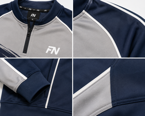 Survêtement bleu marine pour homme FN, sweat-shirt à fermeture éclair à manches longues avec imprimé color block, respirant, coupe régulière, vêtements de sport - Product Image 5