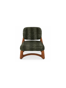Modern Upholstered Living Room <b>Chair</b> Solid Wood Frame <b>Dark</b> <b>Green</b> Fabric Midcentury Design Ergonomic Leisure <b>Chair</b> - Product Image 2