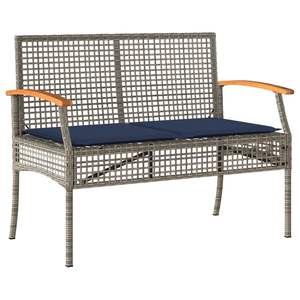 Banc de jardin bleu marine et gris brun pour terrasse, bancs d'extérieur - Product Image 5