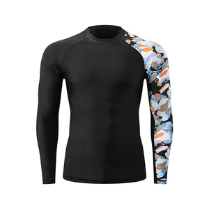 เสื้อแรชการ์ดแบบเย็บใหม่สำหรับทุกเพศ สั่งทำได้ ป้องกันรอยยับ ระบายอากาศได้ดี สวมใส่สบาย คุณภาพสูง ผลิตจากโพลีเอสเตอร์/ไนลอน UPF50+ ด้านหน้า - Product Image 5