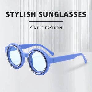 Gafas de Sol Steampunk de Moda para Hombre y Mujer, Gafas de Sol Redondas Retro Modernas Negras, Gafas de Sol de Piloto para Hombre - Product Image 2