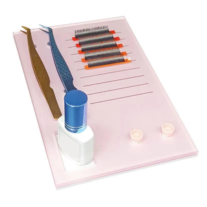 Support magnétique en acrylique premium (rectangulaire solide) pour extensions de cils professionnelles, avec pince à épiler métallique - Product Image 6