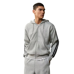 Sudaderas con Capucha para Hombre de Alta Calidad, 100% Algodón, Color Gris, Manga Larga, Cierre de Cremallera, Corte Regular, con Diseño y Talla Personalizados - Product Image 1