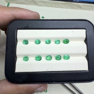 พลอยสีเขียวมรกตเกรดพรีเมียม AAA รูปทรงวงรี สำหรับทำเครื่องประดับ ขนาด 4 มม. 8 มม. นำเข้าจากปากีสถาน - Product Image 1