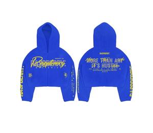 Sudadera con Capucha de Alta Calidad para Hombre, con Parches Bordados Personalizados, Logotipo, Bloques de Color en las Mangas, Algodón, Estilo Vintage Desgastado, Gruesa - Product Image 1