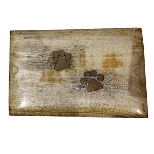 Elegant Wooden Urns Wood Pet Paw Print Cremation mango Funeral Urn Keepsake Cremation Urns <b>for</b> Human <b>Ashes</b> - Product Image 3
