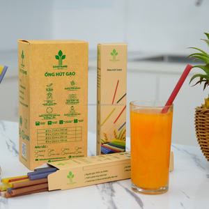 Alta calidad Biodegradable Ecosstraws Paja Arroz Beber Obleas Vietnam Venta al por mayor Muestra gratis Eco-Friendly Caja de cartón de embalaje - Product Image 1