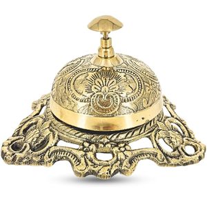 Cloche de service vintage en laiton, cloche décorative pour comptoir de réception, cloche d'appel pour hôtel, restaurant, bureau, cloche de table, décoration de maison, cadeau - Product Image 1