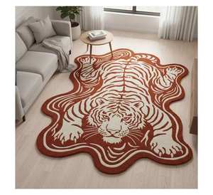 Alfombra con Diseño de Tigre, Alfombra Creativa con Diseño de Animal Irregular, Alfombra Suave Antideslizante para Sala de Estar, Alfombra Decorativa Moderna - Product Image 2