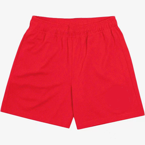 <b>Men's</b> <b>Pink</b> Breathable Woven Mesh Shorts Mid Waist Drawstring Closure Casual Style Front Logo Eco-Friendly Polyester Solid Color - Product Image 4