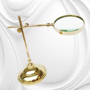 Loupe en laiton avec support, loupe de bureau vintage, loupe de lecture décorative et fonctionnelle pour le bureau, l'étude et la maison - Product Image 2