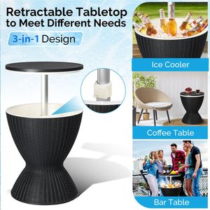 Tavolo Refrigerante da Esterno Regolabile in Altezza da 8 Galloni, Resistente alle Intemperie, per Birra e Vino, Durevole ed Elegante per Intrattenimento all'Aperto - Product Image 4