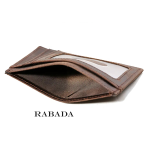 Fourniture d'usine Style classique hommes en cuir véritable mince porte-cartes portefeuille Rfid poche avant portefeuille en cuir véritable pour homme - Product Image 3