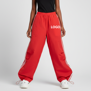 Pantalon de sport pour femme à taille élastique et devant plat, taille mi-haute, coupe régulière, en polaire, pour loisirs et activités sportives en extérieur, confortable pour l'hiver - Product Image 3