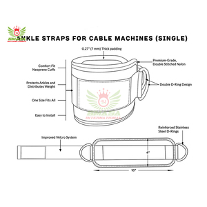 สายรัดข้อเท้าปรับได้ทำจากนีโอพรีนและหนัง พร้อมแผ่นรองกันลื่นสำหรับออกกำลังกายแบบคิกแบ็คและบริหารกล้ามเนื้อก้น  รับทำโลโก้ตามสั่ง - Product Image 4