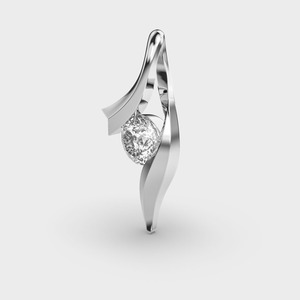 Pendentif solitaire flottant en diamant de laboratoire rond certifié IGI en argent sterling 925 massif - Product Image 2