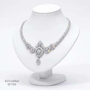 จี้เพชรธรรมชาติรูปดอกไม้สุดหรู สร้อยคอทองคำแท้ 14K รับรองโดย IGI เครื่องประดับหมั้นสุดอินเทรนด์ สง่างาม ใส่ได้ทุกวัน สวยเหนือกาลเวลา - Product Image 1